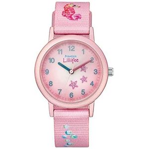 Princess Lillifee Polshorloge voor meisjes en kinderen, analoog, met stoffen armband, 3 bar waterdicht, wordt geleverd in een geschenkdoos, Roze zeepaardjes, KLEUR_NAAM