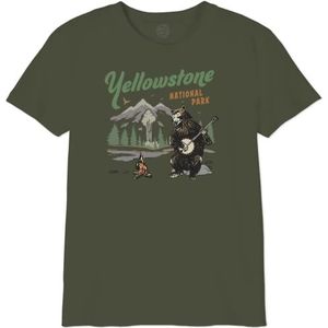 National Park Yellowstone BONAPADTS011 T-shirt voor jongens, kaki, maat 10 jaar, Kaki, 10 Jaar