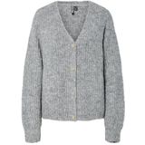 Pieces - Pccleo Ls V-neck Knit Cardigan - Vest - Medium Grey Melange