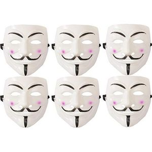 Pack of 6 Masks Anonymous Vendetta Guy Fawkes