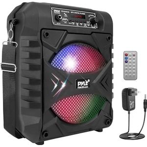 Portable Bluetooth PA Speaker System - 300W Rechargeable Outdoor Bluetooth Speaker Portable PA System w/ 8” Subwoofer, AUX, Microphone In, Party Lights, MP3/USB, Radio, Remote
