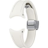 Samsung D-Buckle Hybrid Eco-Leather Band (Slim, S/M) Kunstleren Armband voor Galaxy Watch4 | Watch5 | Watch6 Series, Cream