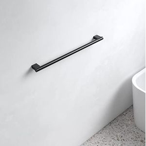 KEUCO Badhanddoekhouder van metaal, zwart mat, 60 cm lang, voor badkamer of sauna, voor handdoeken, wandmontage, handdoekstang, Plan Black Selection