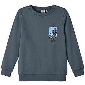 NAME IT Boy's NKMFALBERT LS Sweat UNB sweatshirt, Stormy Weather, 116, stormy weather, 116 cm
