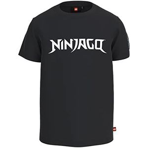 LEGO Jongen Ninjago Jungen T-Shirt met Ärmelabzeichen Ninja LWTaylor 106, 995 Zwart, 146