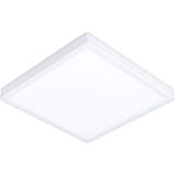 EGLO LED-Plafondlamp Fueva 5, L x B 28,5 cm, ledlamp voor badkamer, lamp plafond van wit metaal, lichtvlak van wit kunststof, badkamerlamp neutraal wit, IP44
