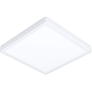 EGLO LED-Plafondlamp Fueva 5, L x B 28,5 cm, ledlamp voor badkamer, lamp plafond van wit metaal, lichtvlak van wit kunststof, badkamerlamp neutraal wit, IP44