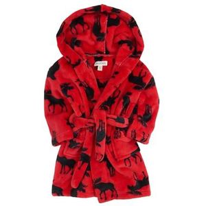 Hatley Jongen Fleece Robe-Moose op Rood, Rood, L