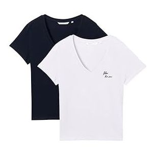 TOM TAILOR DENIM Shirt  donkerblauw / wit