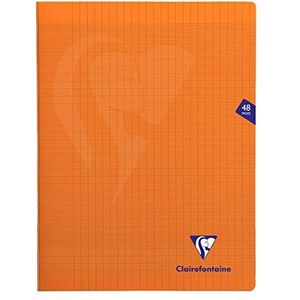 Clairefontaine 383311C - Set van 10 Oranje Mimesys Geniet Schrift - 24x32 cm - 48 Grote ruiten pagina's - 90 g wit papier - Polypropyleen kaft
