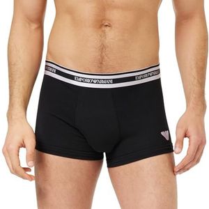 Emporio Armani Heren stretch katoen, glanzend logo band zwembroek, zwart, M, zwart, M