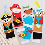 Baker Ross FE317 Piraten Boekenlegger knutselsets - pakket van 6, maak je eigen boekenlegger voor creatieve knutselprojecten en leer lezen