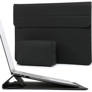 HYZUO 13 Inch Laptop Hoes Sleeve met Standaard Functie Compatibel met MacBook Air 13 M1 2018-2021/MacBook Pro 13 M1 2016-2021/iPad Pro 12,9 2018-2021/Dell XPS 13/Surface Pro X 7 6 5 4 3, Zwart