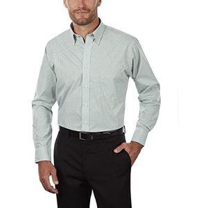 Van Heusen Men's Regular Fit Gingham Button Down Collar Dress Shirt, Green Chicory X-Large