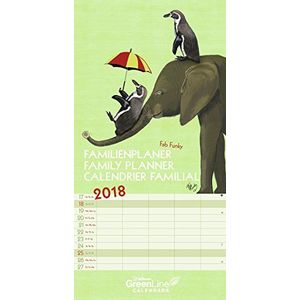 2018 Fab Funky Family Planner, GreenLine kalender, 23 x 45,5 cm