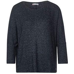 Street One T-shirt voor dames, blauw (dark blue melange), 38 NL
