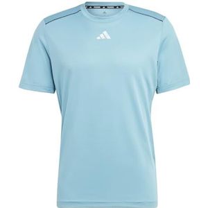 adidas Waar Base Logo T-shirt voor heren, Voorgevormd blauw/transparant, S