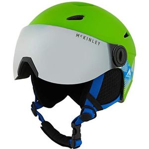 McKINLEY Jongens Pulse S2 Visor Hs Ski Helm, GREEN/BLACK/BLUE, XXS