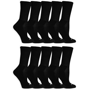 Fruit of the Loom Everyday Soft Cushioned Socks voor dames, 10 paar, zwart, Womens Shoe Size: 4-10