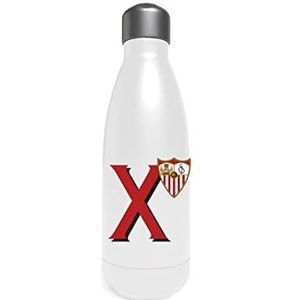 Sevilla - roestvrijstalen waterfles, trommel, veldfles, hermetische afsluiting, letter X, 550 ml, witte kleur, officieel product (CyP Brands)