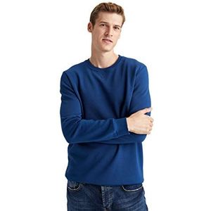 DeFacto Trui met lange mouwen voor heren - ronde hals sweatshirt voor heren (petrol, S), petrol, S