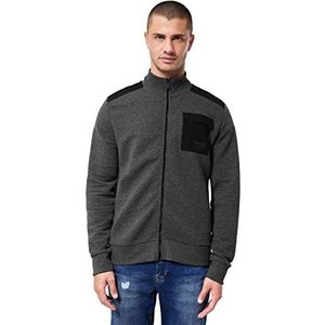 Street One MEN Sweatjack voor heren, Grafiet, grijs melange., S