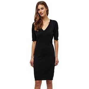 Minus - Milla - Gebreide Jurk - Zwart - V-hals