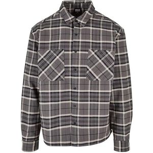 Urban Classics, Herren, Hemd, Boxy Kane Check Shirt (brand is missing at the beginning), Grey/Black, 5XL