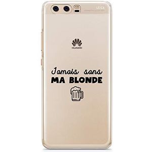 Zokko Beschermhoes voor Huawei P10 Jamais zonder Mijn Blonde – zacht transparant zwarte inkt