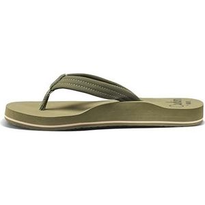 REEF Cushion Breeze Teenslippers voor dames, ultrazacht voetbed met voetsteun, ondersteuning van de voetboog, Olijf, 37.5 EU