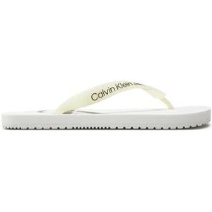 Calvin Klein Jeans Dames strand sandaal MONOLOGO TPU Flip Flop, wit, 5 UK, Wit, 38 EU