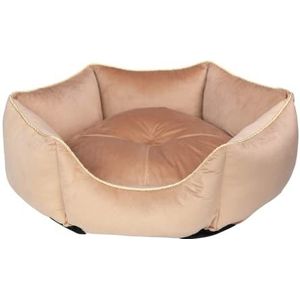 MOOI Hondenbed, hondensofa, wasbaar, exclusief kattenbed, huisdierbed, hondenkussen voor kleine, middelgrote en grote honden, beige, 65 x 78 x 25 cm