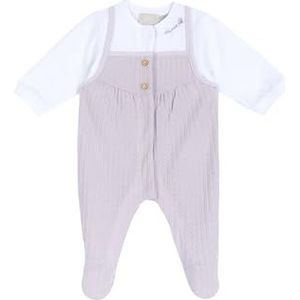 Chicco Katoenen romper met voet, pyjama voor jongens en meisjes, Licht lila, 0 Maanden