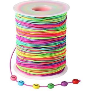 Diboniur 100 m elastisch garen voor armband, 1 mm, regenboog, elastisch koord voor armband, pareldraad voor armband, parel, sieraden maken, handwerk, halsketting