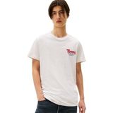 Tommy Jeans - Shirt - Lichtgrijs - Ronde Hals - Kwartmouw