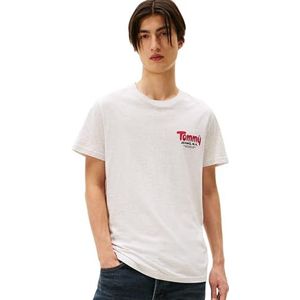 Tommy Jeans - Shirt - Lichtgrijs - Ronde Hals - Kwartmouw