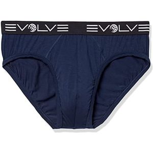 Evolve Heren Luxe Gouden Trim 3 Pack No Show Brief, Varsity Navy, XL