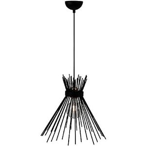 Homemania 5032-001-BL hanglamp, brush, plafondlamp, metaal, zwart/koper, 36 x 36 x 80 cm, 1 x E27, max, 100 W