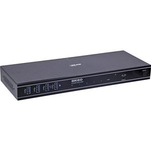 Inline KVM Switch 4-voudige HDMI 2.1, 8K @60Hz, USB 3.2, HDR10+, Dolby Atmos, IR & Hotkey controle, RS-232, HDMI schakelaar voor 4 pc's, 57885D