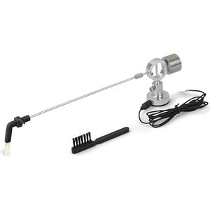 Dynavox Grammofoonplaat-meelopbezem, zelfklevende reinigingsarm van aluminium met borstels van geitenhaar, in hoogte verstelbaar, incl. naaldborstel