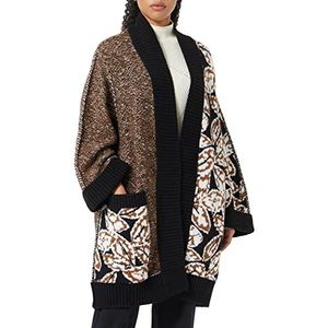 Sisley Dames L/S 1149L600Q Cardigan Sweater, veelkleurig bruin met patroon 902, S