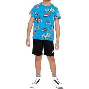 Nike Kinderpak B NSW AOP FT korte set 86L693, Hemelsblauw., 4-5 Jaar