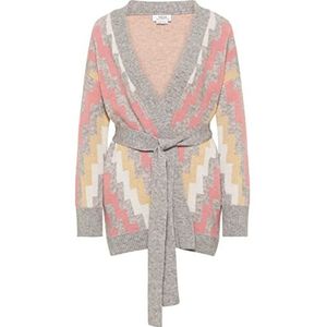 SIDONA Dames open gebreide cardigan 15525118-SI01, roze meerkleurig, XS/S, Roze, meerkleurig., XS/S