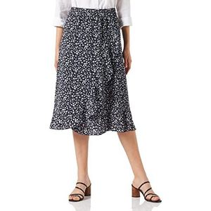 ONLY Dames Onlcarly Flounce Long Rok WVN Noos Rock, Night Sky/Aop: nachtelijke hemel met Cloud Dancer Bloemen, S