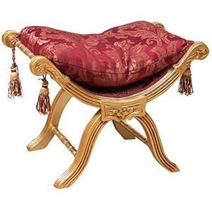 Biscottini Zitzak Savonarola L46,5XPR74,5XH54,5 damastrood – zitzak – kruk – smal om op te zitten – poef in antieke stijl – fauteuil – fauteuil