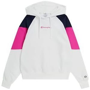 Champion Legacy American Summer W-Spring Terry Sweatshirt met capuchon voor dames, wit/marineblauw/framboosroze, M