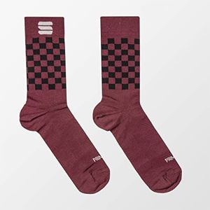 SPORTFUL 1121543 CHECKM wintersokken unisex rood WINE zwart S