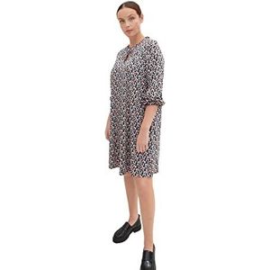 TOM TAILOR Dames Plussize jurk met vouwdetail 1034962, 30719 - Small Abstract Shapes Design, 46 Grote maten