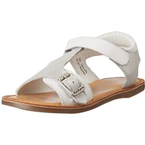 KICKERS diazz, sandalen voor meisjes, wit/zilver metallic, 22 EU