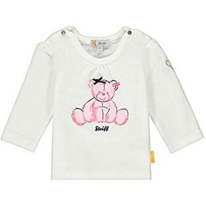 Steiff Baby-meisje met strik en teddybeermotief sweatshirt, Beige (Cloud Dancer 1001), 80 cm